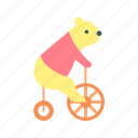 animal, bear, bicycle, circus