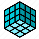 cube, and, 3d, geometrical, interface, squares