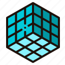 cube, and, 3d, geometrical, squares