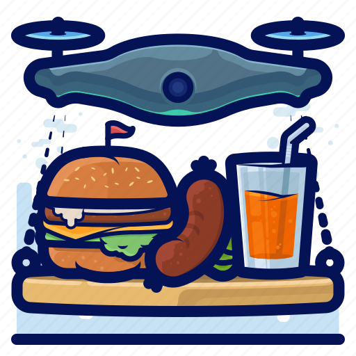 Burger, delivery, device, drone, drones, electronic, food icon - Download on Iconfinder