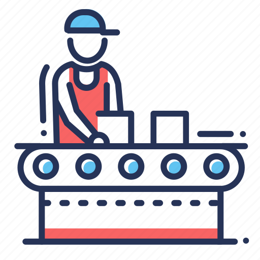 Assembly line, factory, hard work, worker icon - Download on Iconfinder