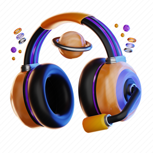 Headset, vr, earphone, virtual, headphones, support, music 3D illustration - Download on Iconfinder