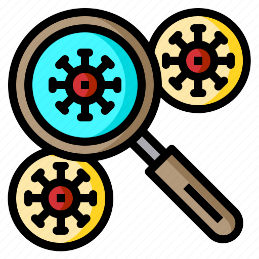Coronavirus, glass, magnifying, research, search, virus icon - Download on Iconfinder