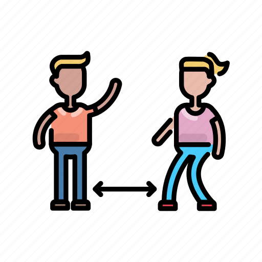 Distancing, man, people, social, woman icon - Download on Iconfinder