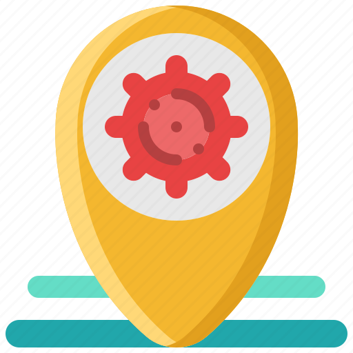 Pin, area, marker, position, place, location, virus icon - Download on Iconfinder