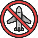 prohibit, plane, airplane, flight, stop, no, airport