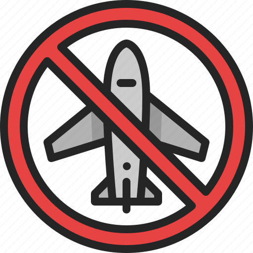 Prohibit, plane, airplane, flight, stop, no, airport icon - Download on Iconfinder