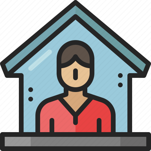 Quarantine, lockdown, house, stay, home, safety, people icon - Download on Iconfinder