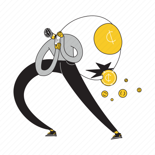 Thief, stole, bag, money, finance, dollar, cash illustration - Download on Iconfinder