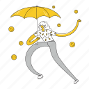 umbrella, rain, coins, finance, currency, coin, banking, money, cash 