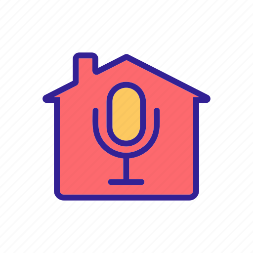 Command, contour, control, device, house, microphone, voice icon - Download on Iconfinder