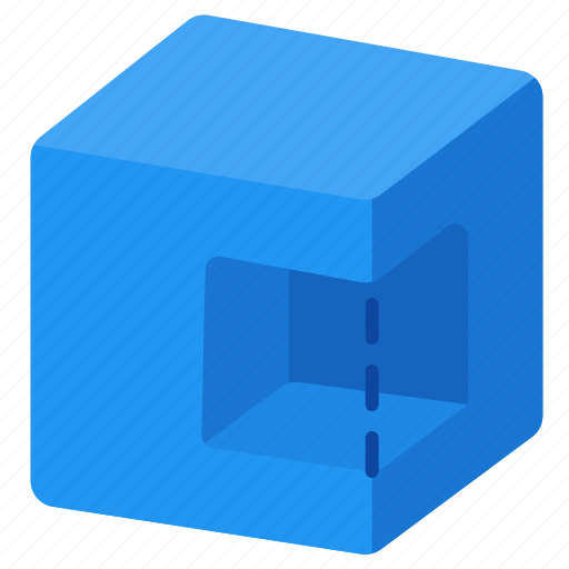 3d, model, subtract, volume, design, geometric, cube icon - Download on Iconfinder
