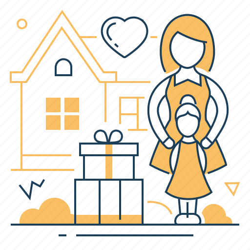 Child, house, orphans help, presents icon - Download on Iconfinder