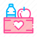 box, food, support, volunteers icon