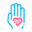 hand, hold, support, volunteers icon 