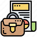 briefcase, document, file, information, paperwork