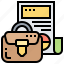 briefcase, document, file, information, paperwork 