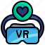 heart, vr, glasses, virtual, reality, augmented, electronic 