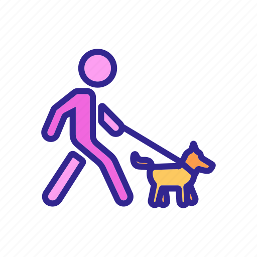 Dog, human, leash, man, motion, walk, walking icon - Download on Iconfinder