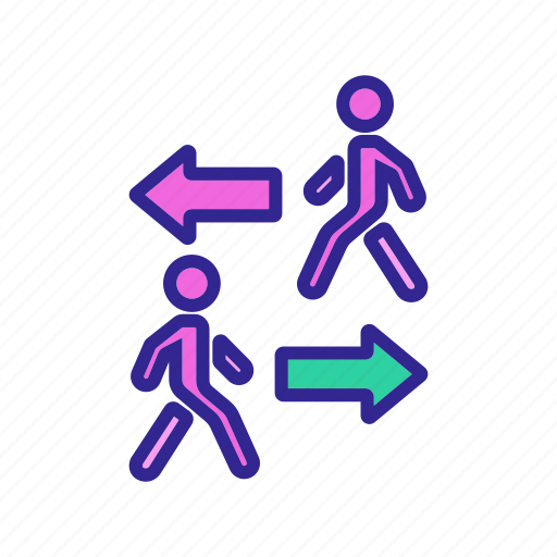 Directions, going, motion, opposite, people, walk, walking icon - Download on Iconfinder