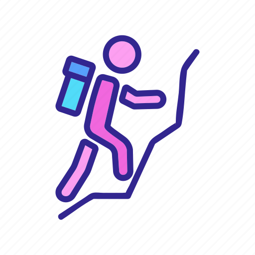 Case, climber, human, luggage, motion, mountain, walk icon - Download on Iconfinder