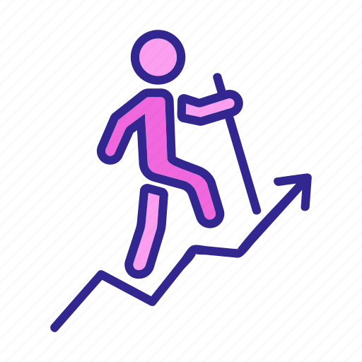Career, heading, ladder, man, motion, up, walk icon - Download on Iconfinder