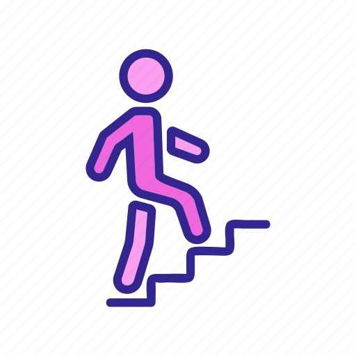 Dog, human, man, motion, people, upstairs, walk icon - Download on Iconfinder