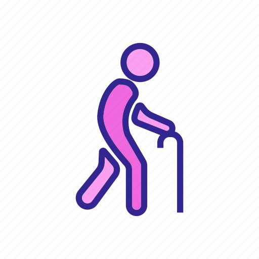 Man, motion, old, people, walk, walking, wand icon - Download on Iconfinder