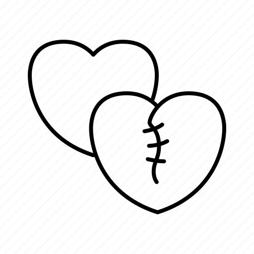 Broken heart, love, valentine, crash, sew, couple, relationship icon - Download on Iconfinder