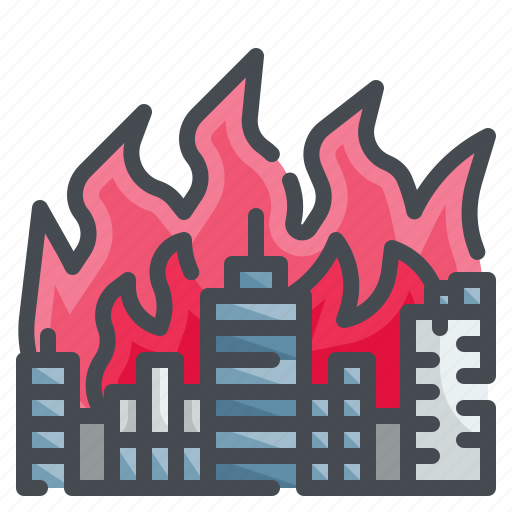 Burning, burn, city, fire, safety icon - Download on Iconfinder