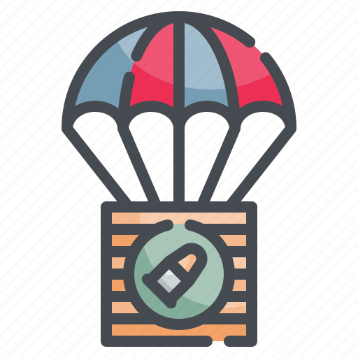 Parachute, airdrop, shipping, bullet, weapon icon - Download on Iconfinder