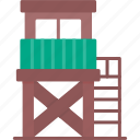 watchtower, forest, outdoor, observation, tower, outpost