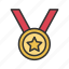 medal, reward, ribbon, best, achievement, gold, honor, star 