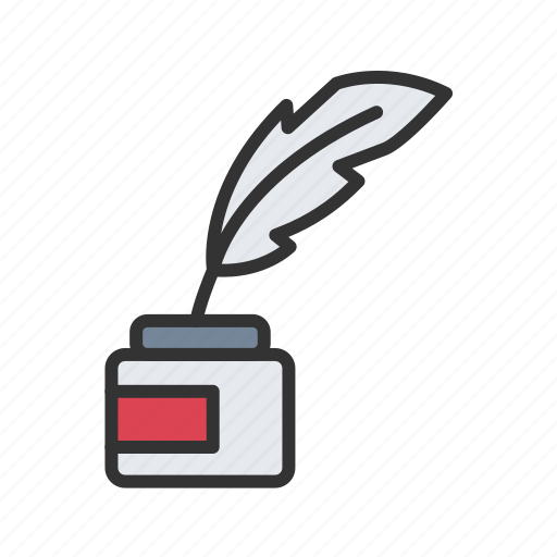 Quill, quinn feather, letter, pen, plume, write, light icon - Download on Iconfinder