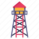 observation post, watchtower, lookout tower, tower, army tower 