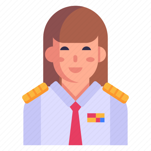 Commanding officer, pilot, female pilot, female captain, lady captain icon - Download on Iconfinder