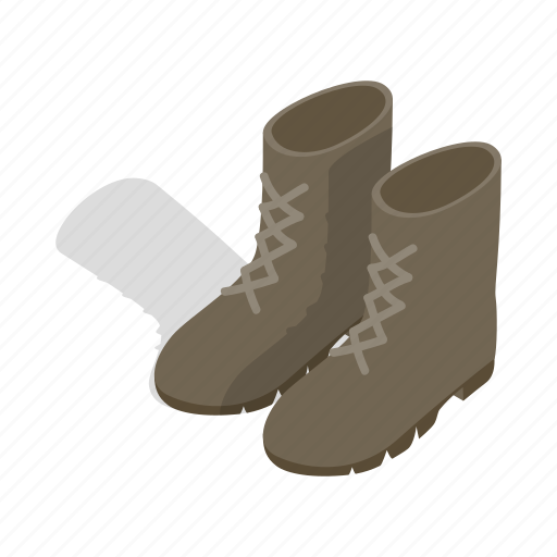 Army, boot, combat, footwear, isometric, military, shoe icon - Download on Iconfinder
