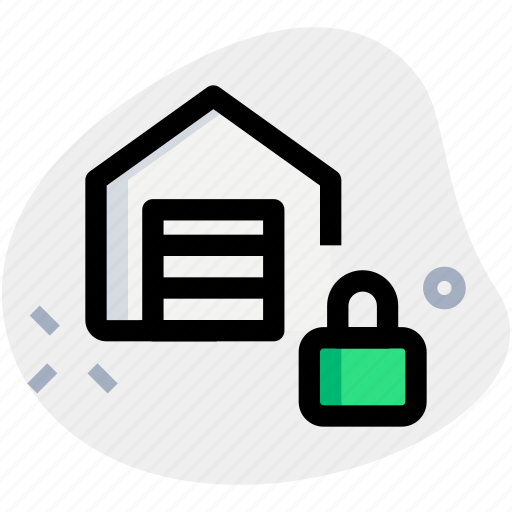 Warehouse, lock, security, chimney icon - Download on Iconfinder