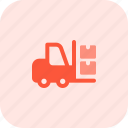 forklift, boxes, warehouse, machine