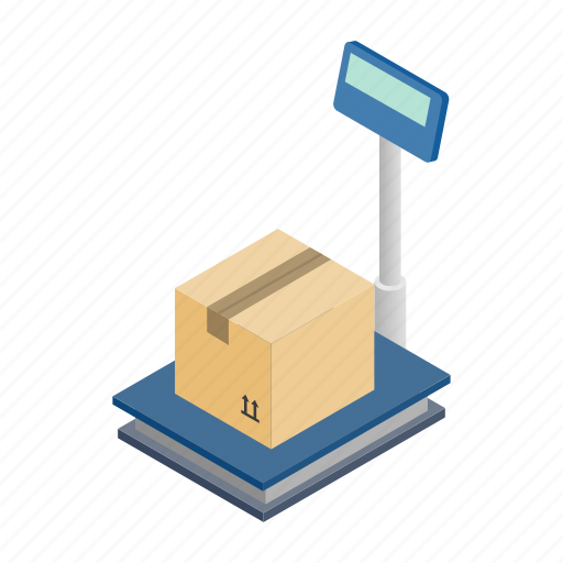 Box, electronic, grocery, isometric, safety, scales, stationary icon - Download on Iconfinder