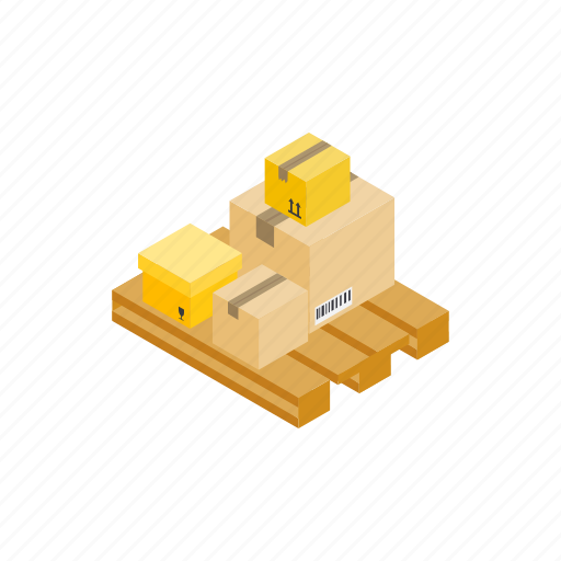Cardboard, delivery, isometric, pack, package, pallet, transportation icon - Download on Iconfinder