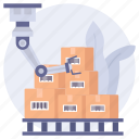 pallet boxes, warehouse, robotic arm, storehouse, pick and place, assistance, parcel