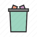 bin, can, container, garbage, recycling, trash, warning