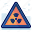 alert, danger, nuclear, radiation, sign, warning 