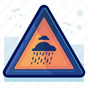 alert, danger, rain, sign, warning, weather