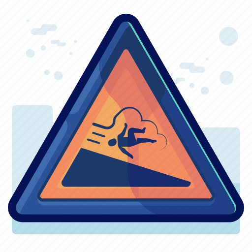 Alert, danger, downhill, man, sign, slide, warning icon - Download on Iconfinder