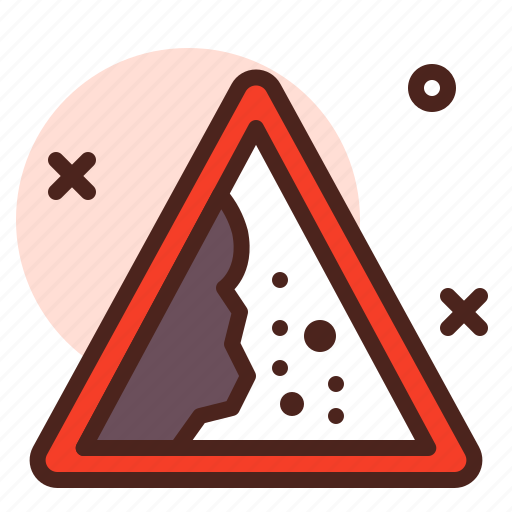 Attention, direction, fallen, map, rocks, warning icon - Download on Iconfinder