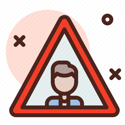 Attention, direction, man, map, warning icon - Download on Iconfinder