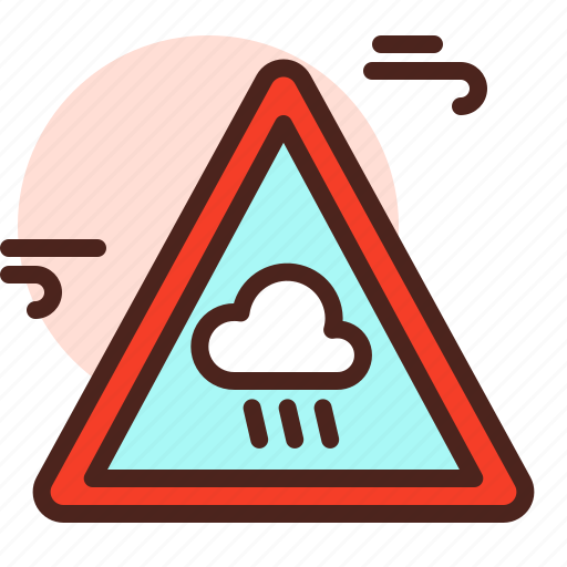 Attention, direction, map, rain, warning icon - Download on Iconfinder