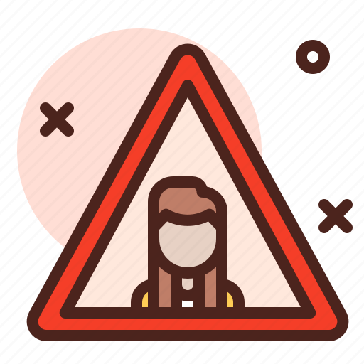 Attention, direction, map, warning, woman icon - Download on Iconfinder